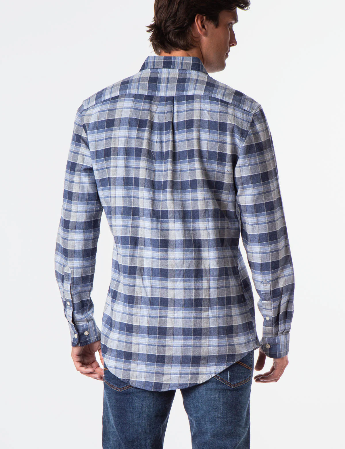 HEATHERED CANVAS PLAID SHIRT