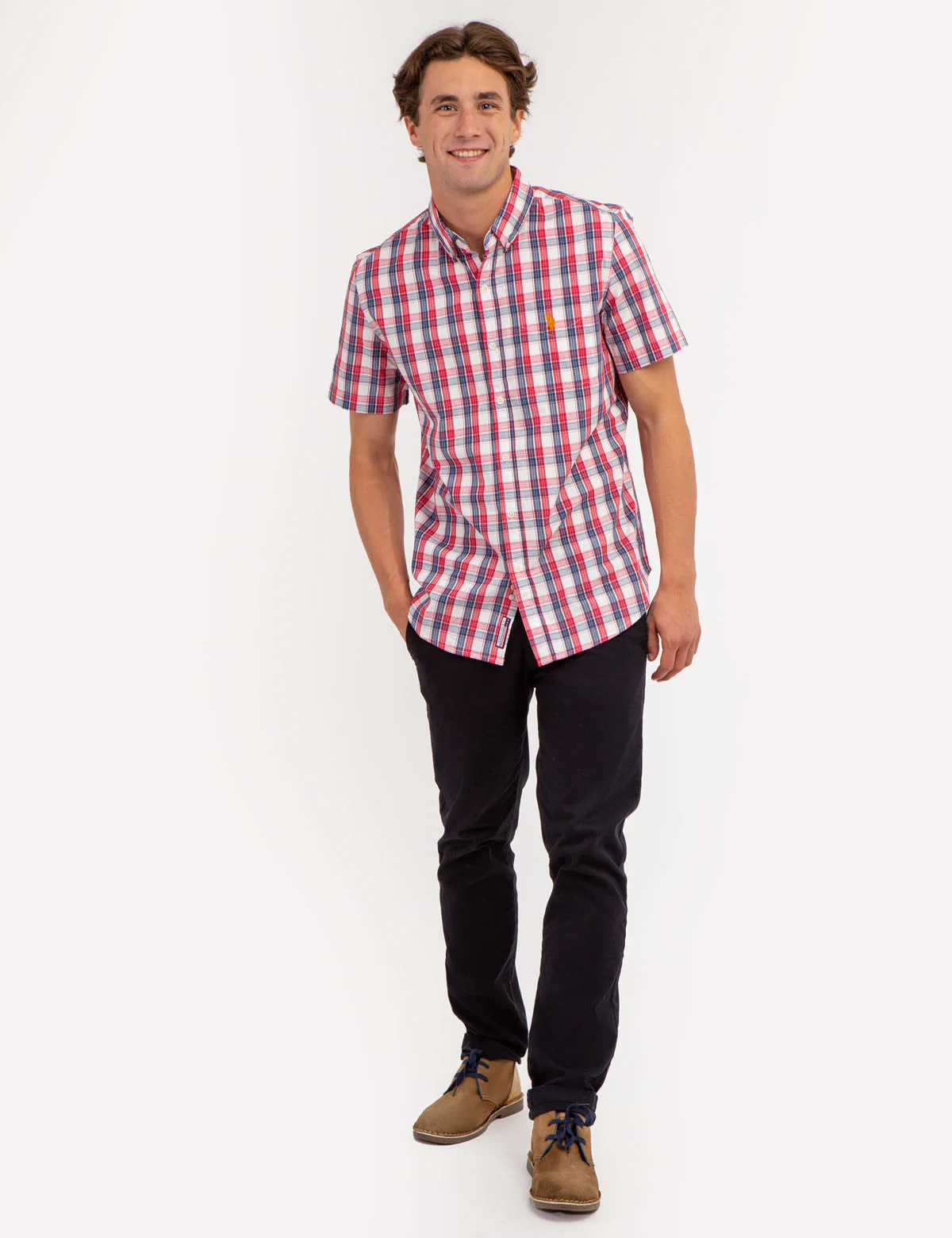 27215-yarn-dye-peached-poplin-plaid-short-sleeve-shirt-3.webp YARN DYE PEACHED POPLIN PLAID SHORT SLEEVE SHIRT