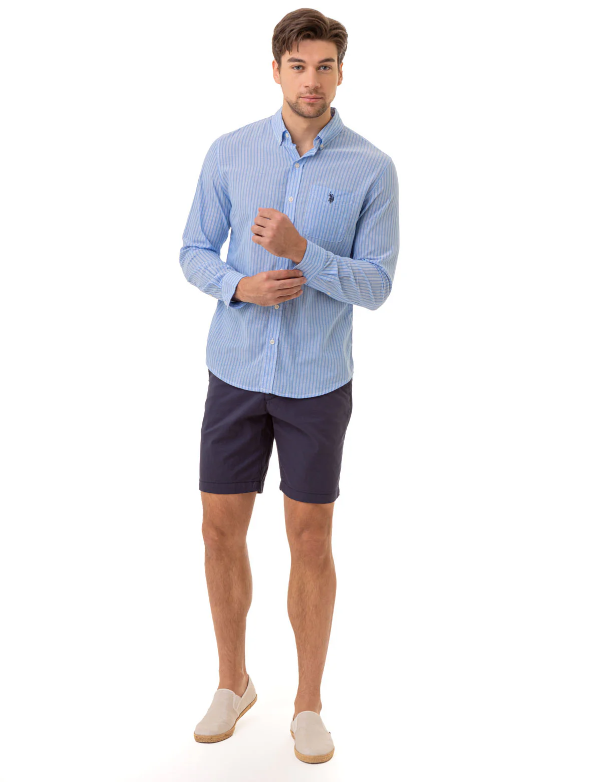 27469-vertical-stripe-long-sleeve-woven-shirt-3.webp VERTICAL STRIPE LONG SLEEVE WOVEN SHIRT