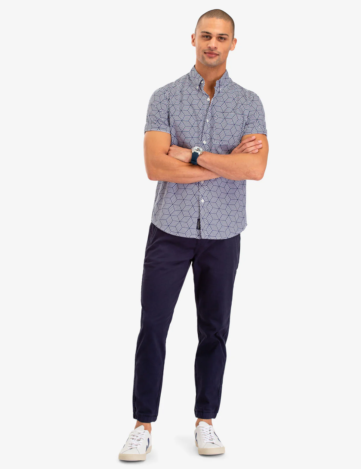 GEOMETRIC PRINT SHORT SLEEVE SHIRT