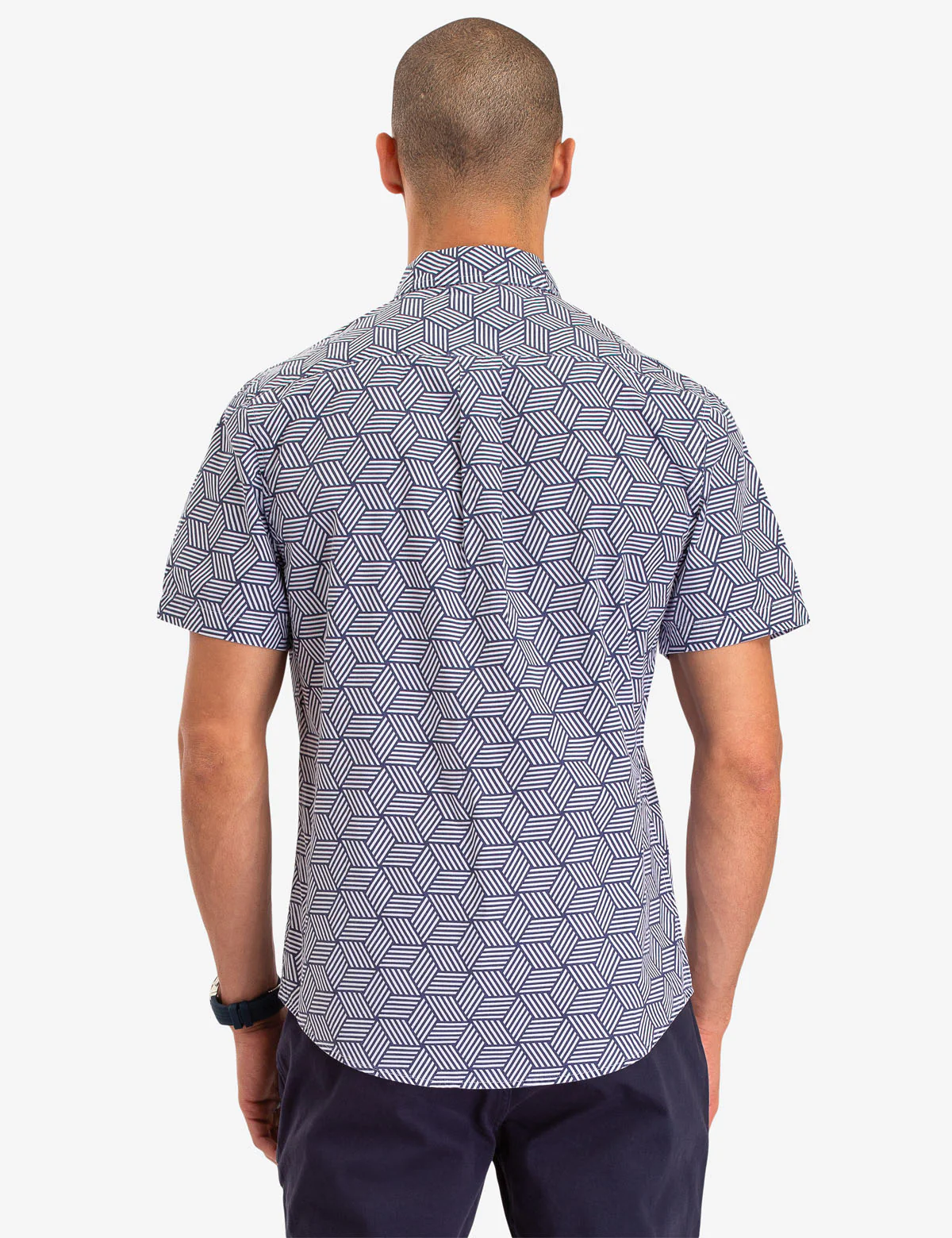GEOMETRIC PRINT SHORT SLEEVE SHIRT