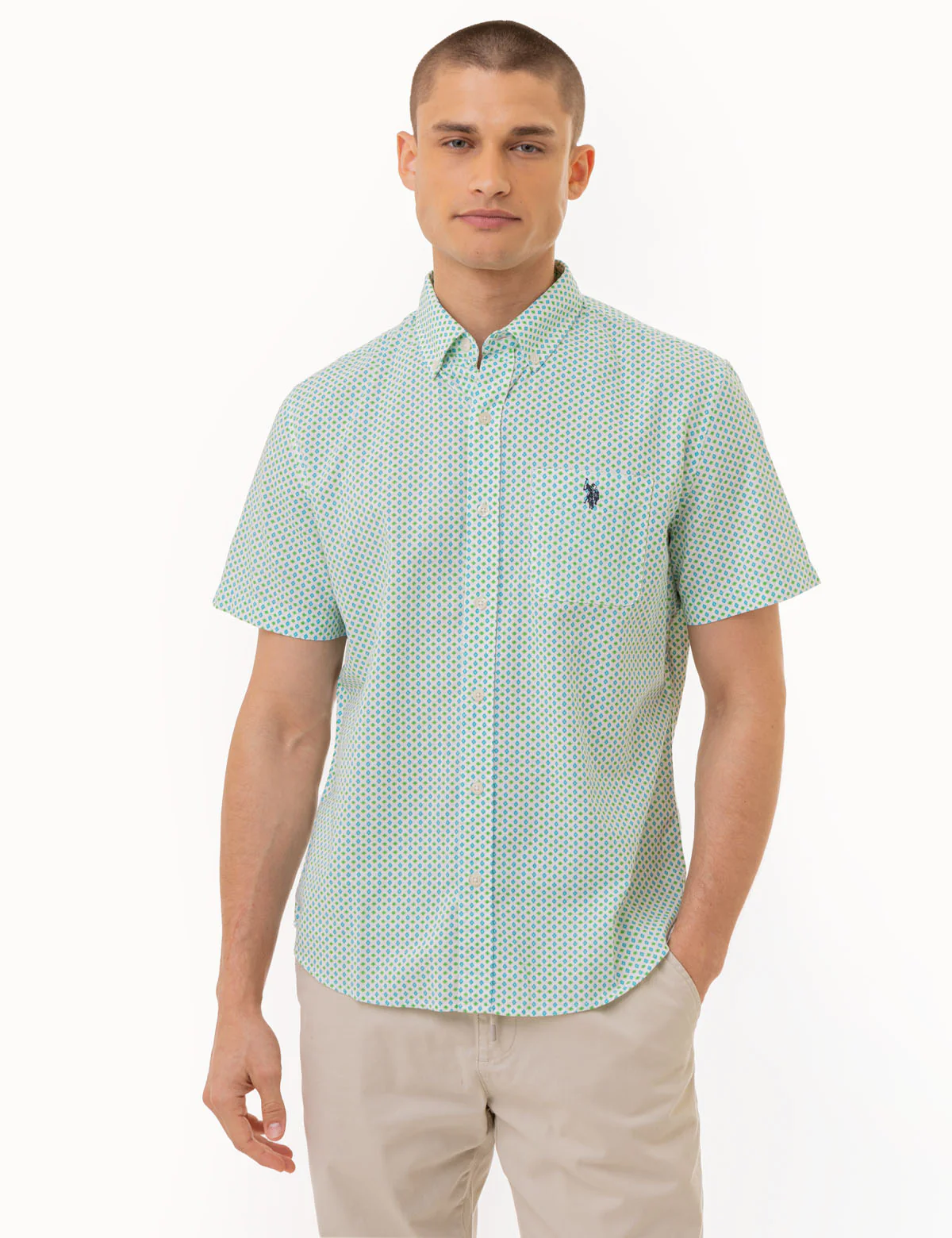 27552-short-sleeve-diamond-print-woven-shirt-1.webp SHORT SLEEVE DIAMOND PRINT WOVEN SHIRT