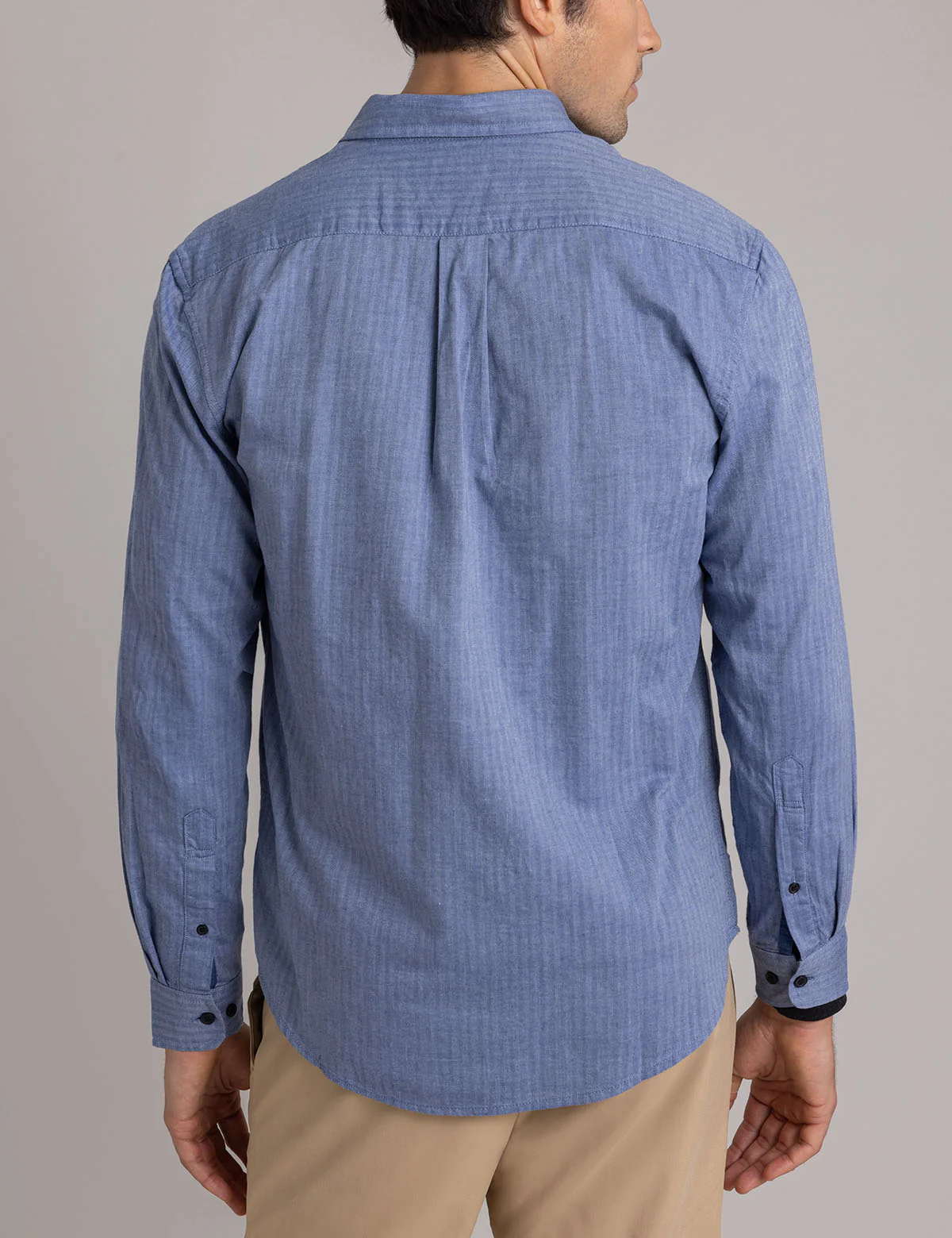 COTTON HERRINGBONE TWILL LONG SLEEVE SHIRT