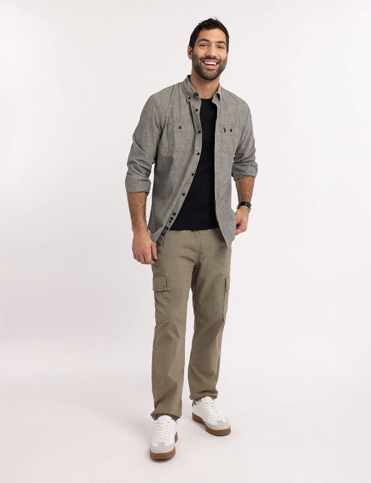 COTTON CANVAS LONG SLEEVE SHIRT
