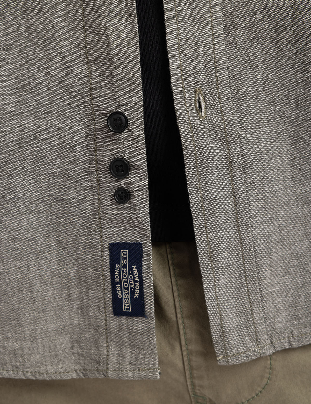 COTTON CANVAS LONG SLEEVE SHIRT