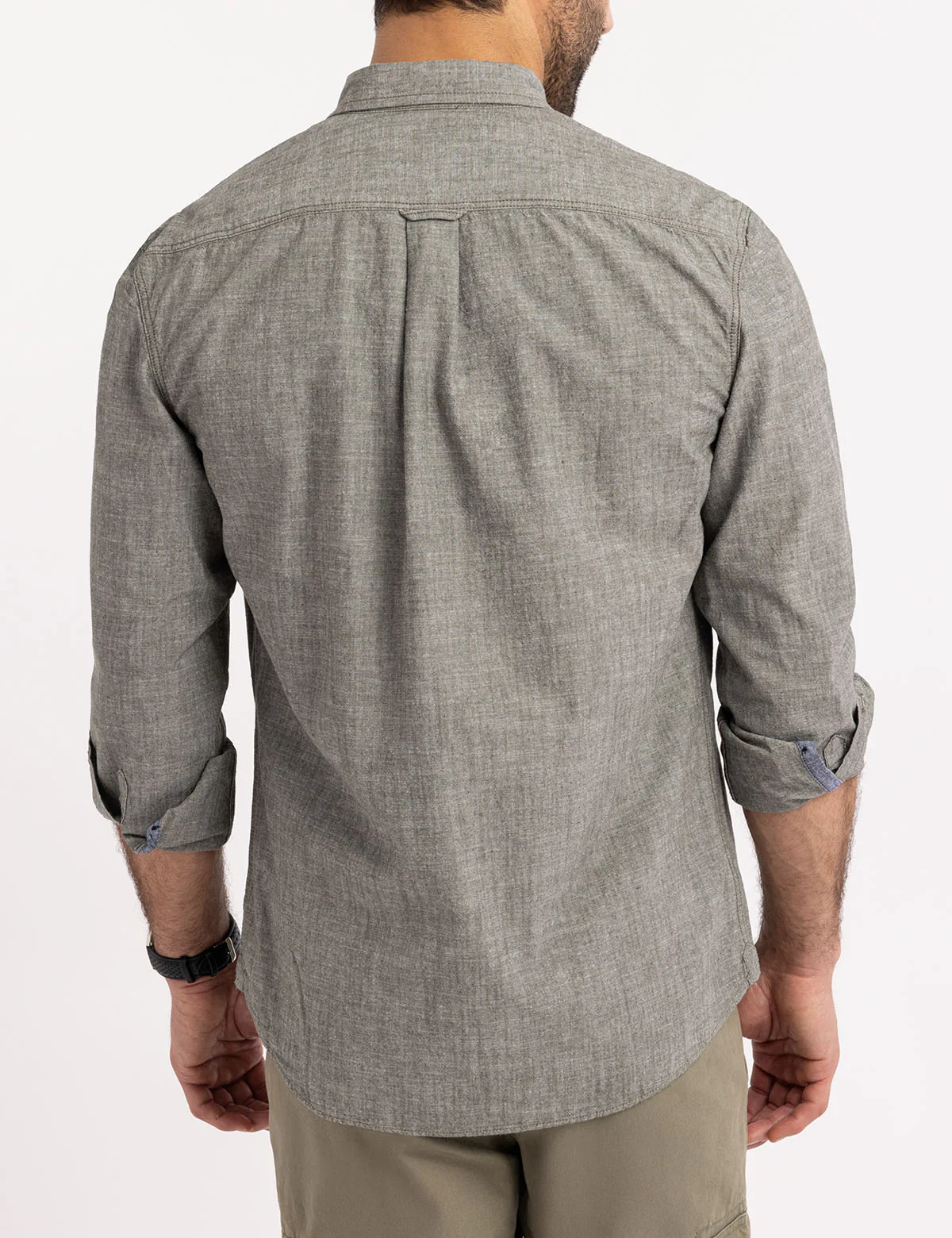 COTTON CANVAS LONG SLEEVE SHIRT