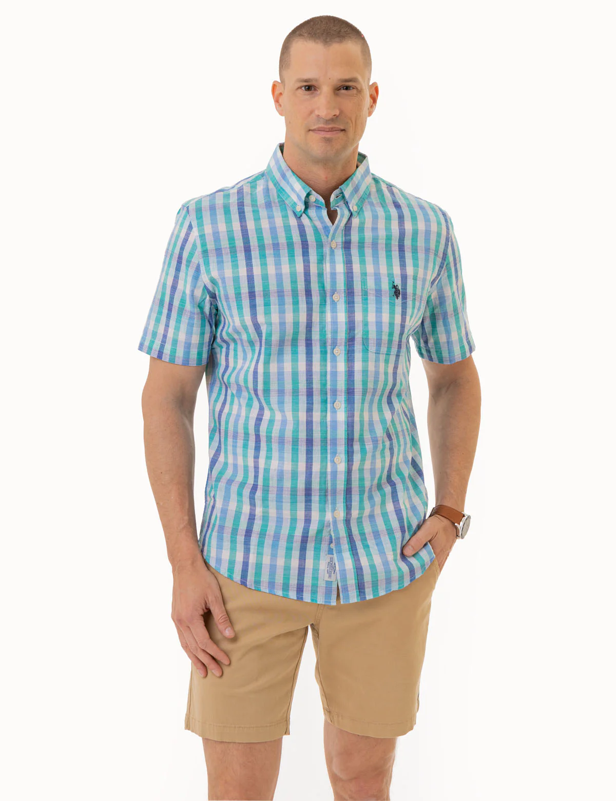 27678-plaid-slub-poplin-short-sleeve-shirt-1.webp PLAID SLUB POPLIN SHORT SLEEVE SHIRT