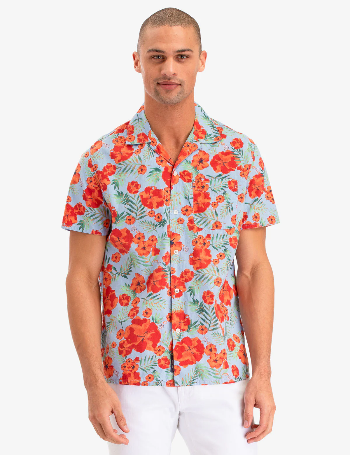 FLORAL PRINT CAMP SHIRT