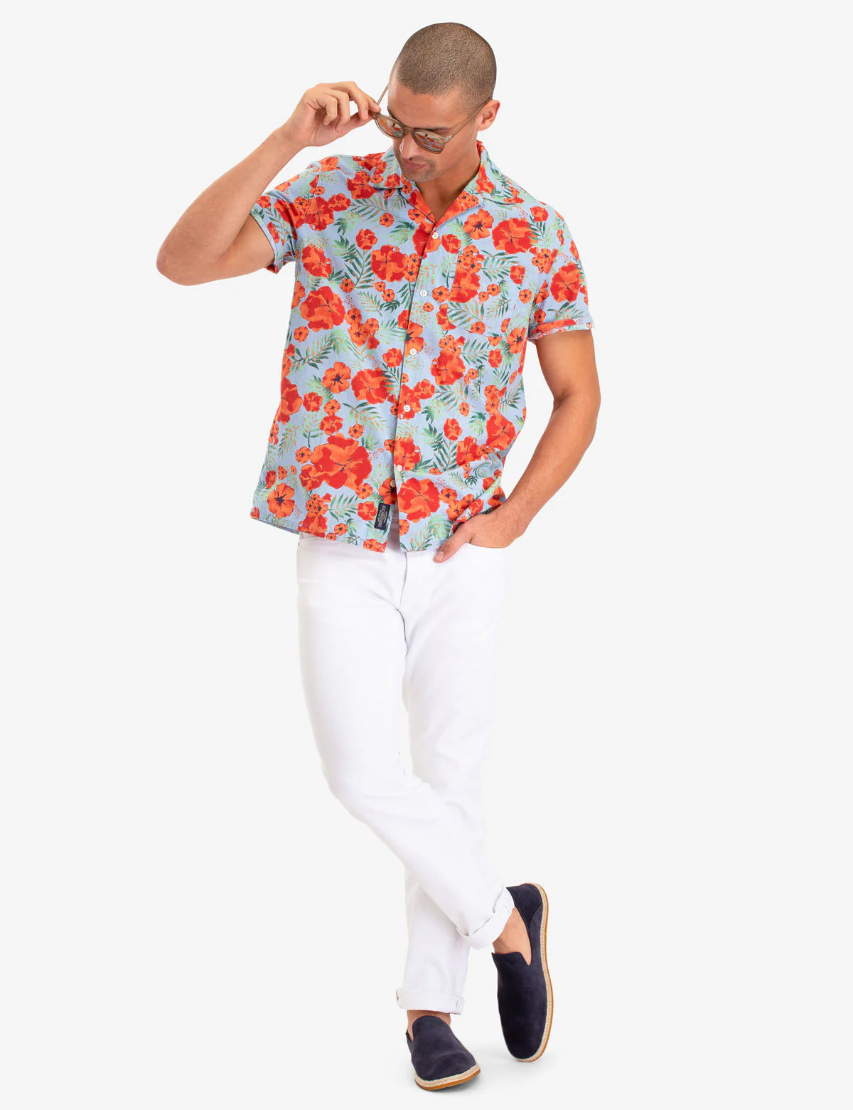 FLORAL PRINT CAMP SHIRT