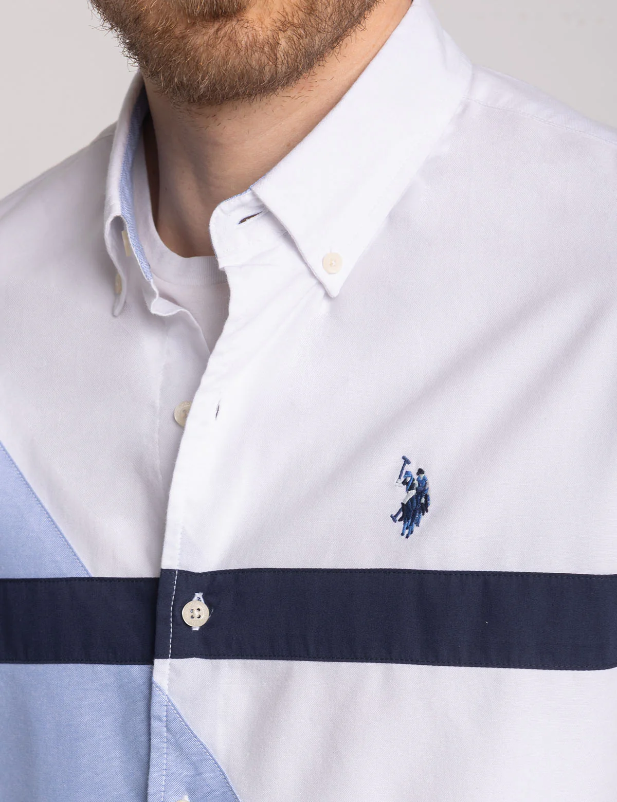 SHORT SLEEVE DIAGONAL OXFORD SHIRT