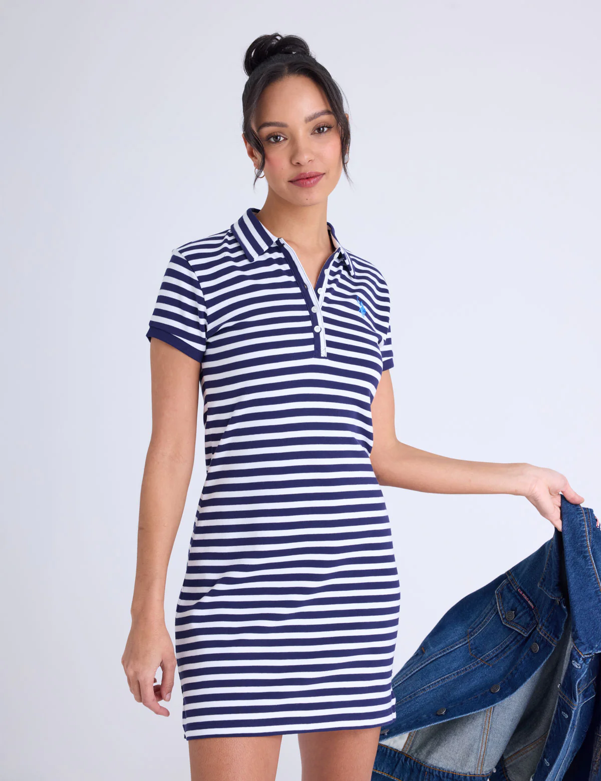 278-narrow-stripe-slim-fit-interlock-polo-dress-1.webp NARROW STRIPE SLIM FIT INTERLOCK POLO DRESS