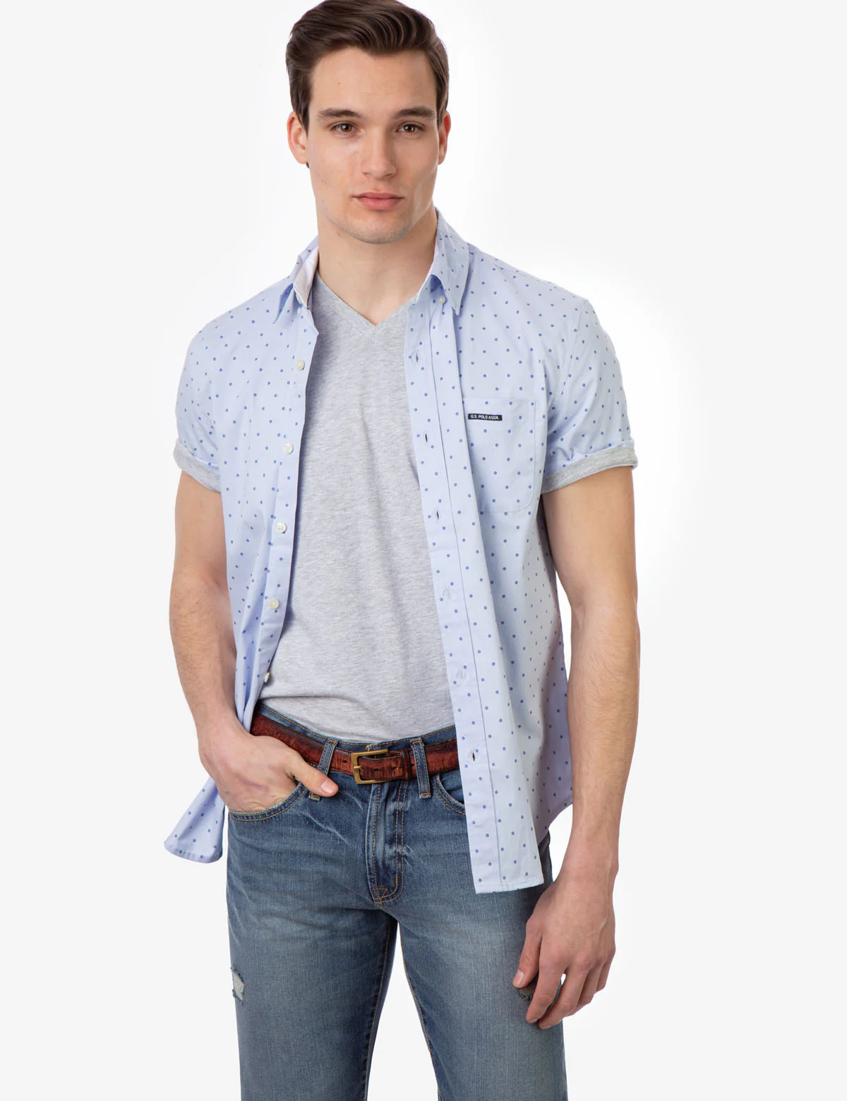 27963-slim-fit-dot-pattern-short-sleeve-shirt-5.webp SLIM FIT DOT PATTERN SHORT SLEEVE SHIRT