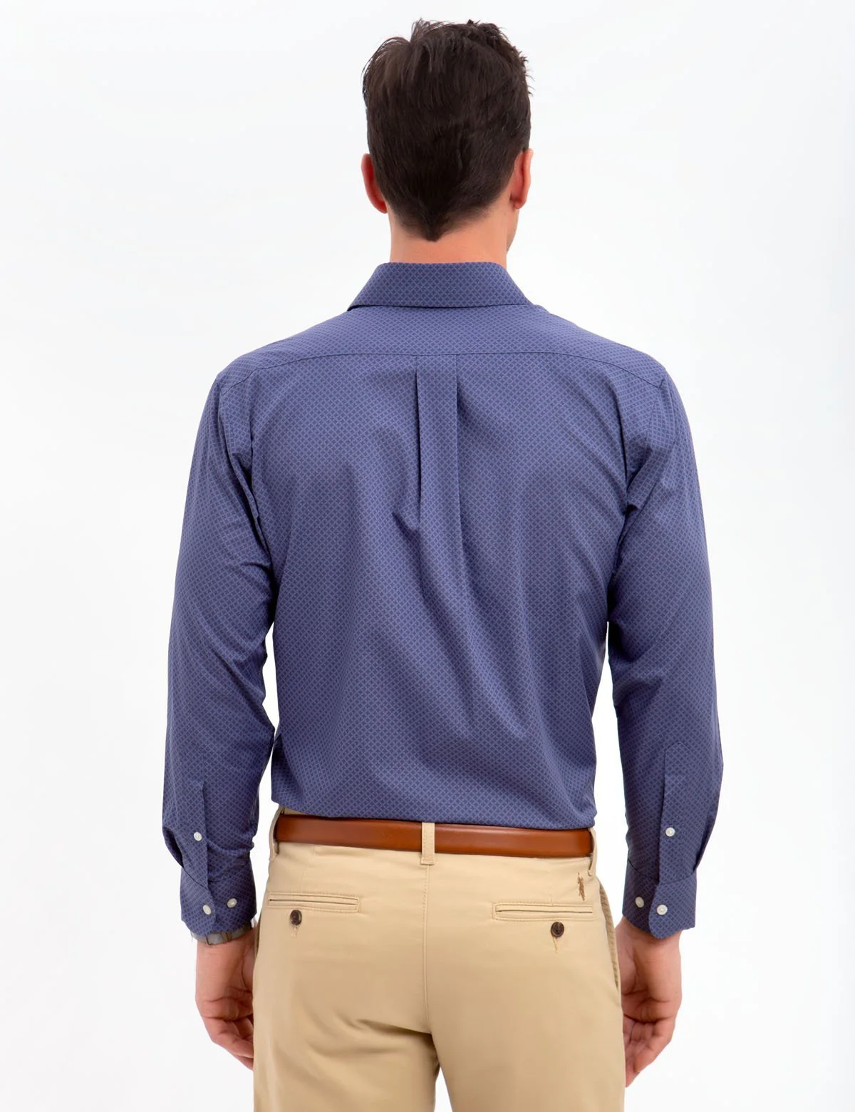 SPREAD COLLAR PRINTED DRESS SHIRT