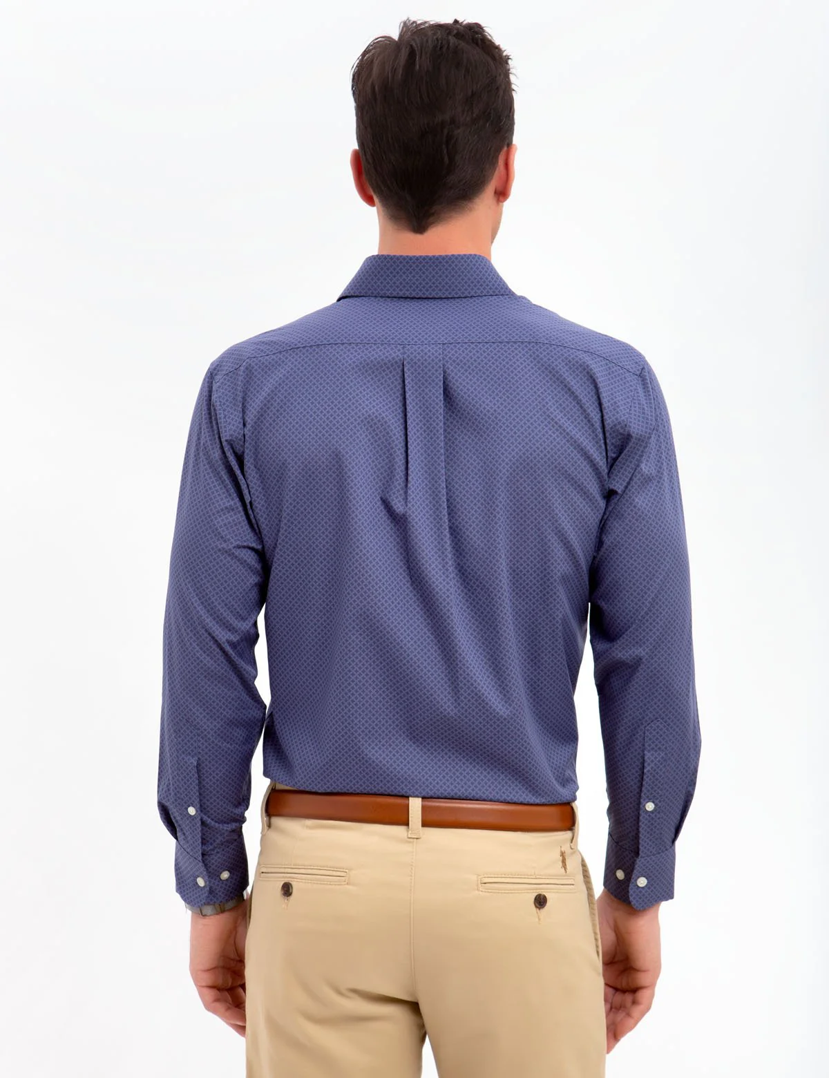 SPREAD COLLAR PRINTED DRESS SHIRT