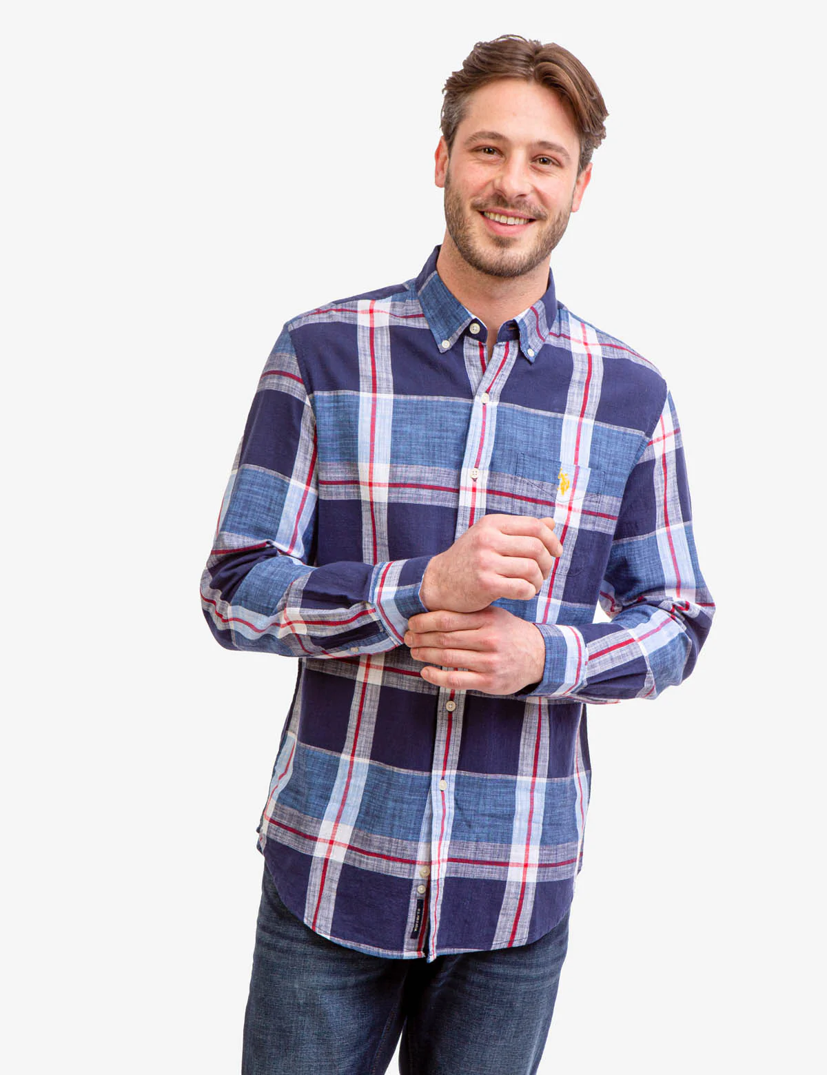 28198-long-sleeve-slub-plaid-shirt-1.webp LONG SLEEVE SLUB PLAID SHIRT