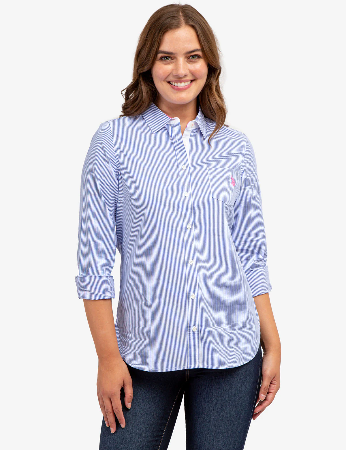 STRIPED POPLIN LONG SLEEVE SHIRT
