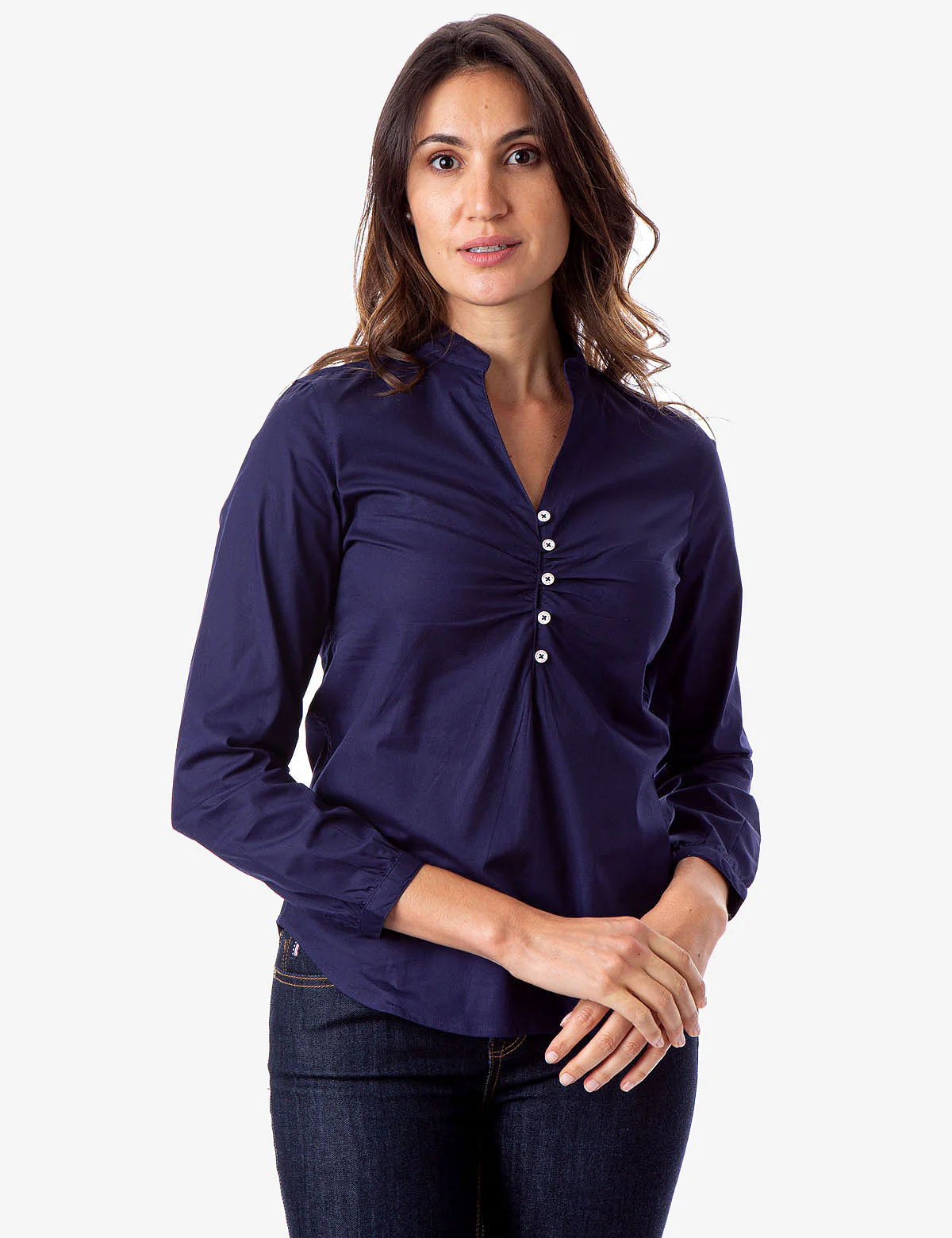 28961-ruched-button-front-shirt-1.webp RUCHED BUTTON FRONT SHIRT
