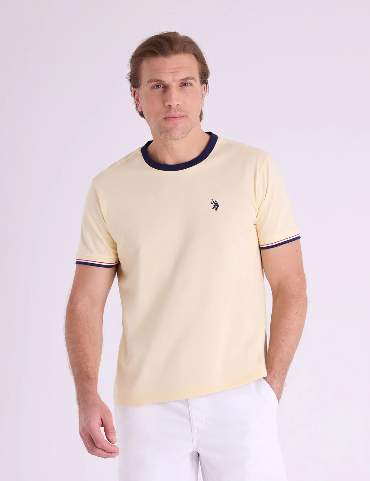 SIGNATURE STRIPE TRIM RINGER T-SHIRT