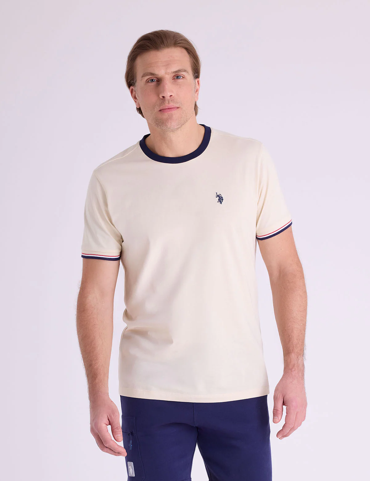 SIGNATURE STRIPE TRIM RINGER T-SHIRT