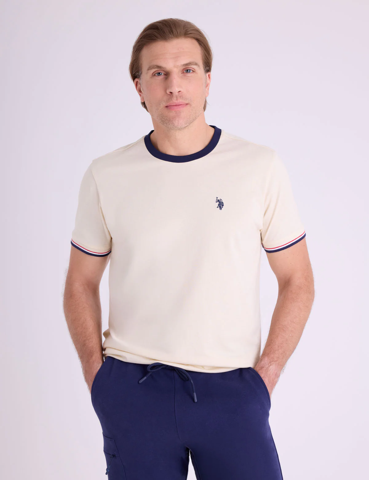 SIGNATURE STRIPE TRIM RINGER T-SHIRT
