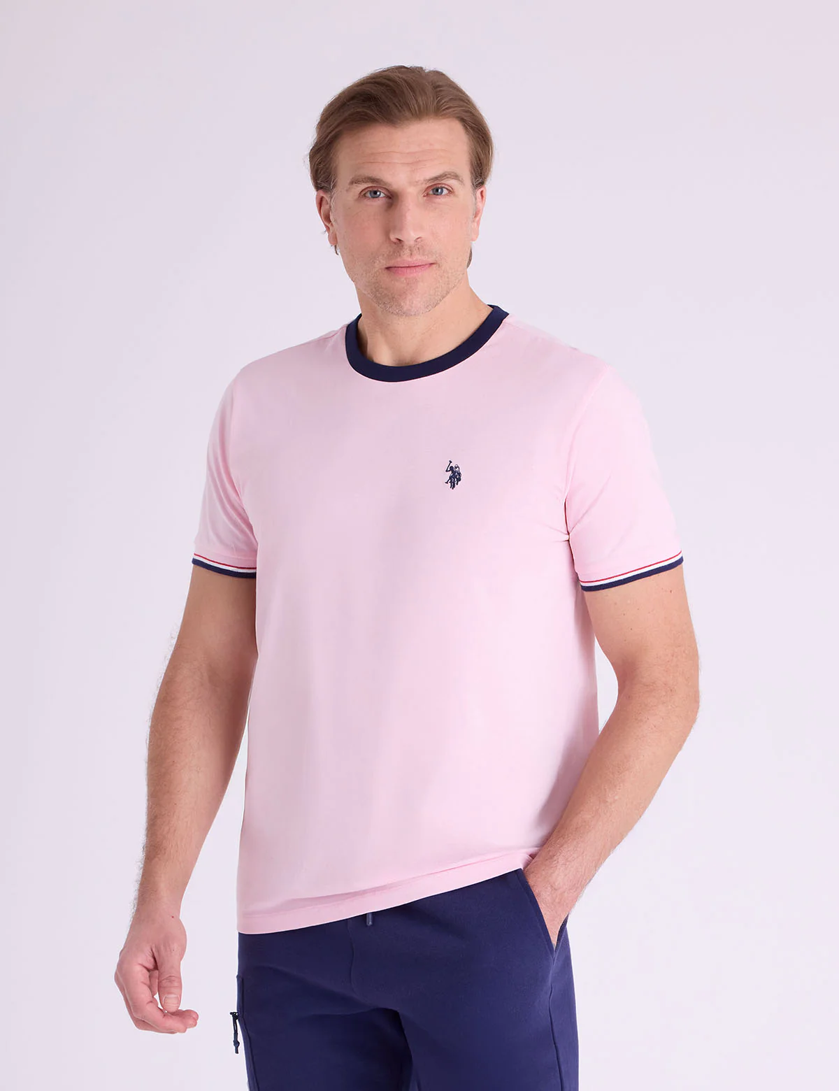 SIGNATURE STRIPE TRIM RINGER T-SHIRT