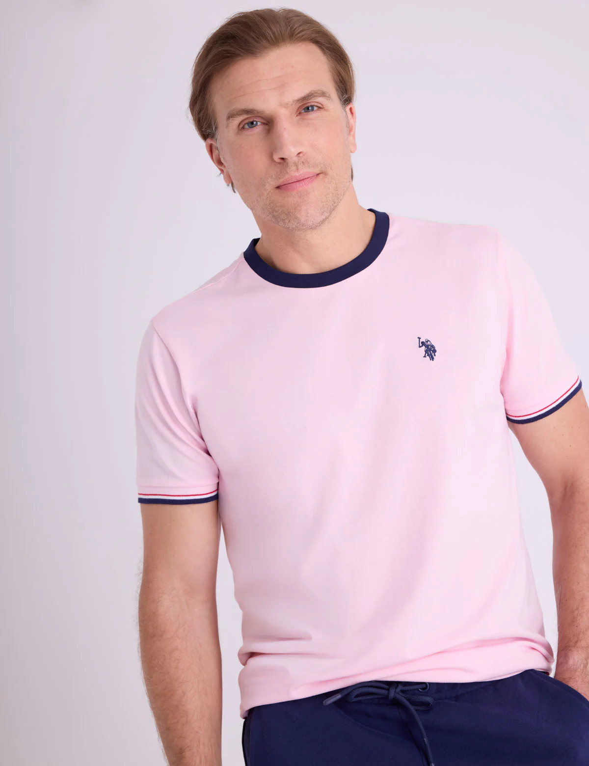 SIGNATURE STRIPE TRIM RINGER T-SHIRT