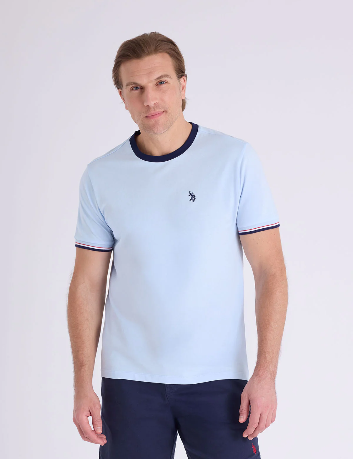 SIGNATURE STRIPE TRIM RINGER T-SHIRT