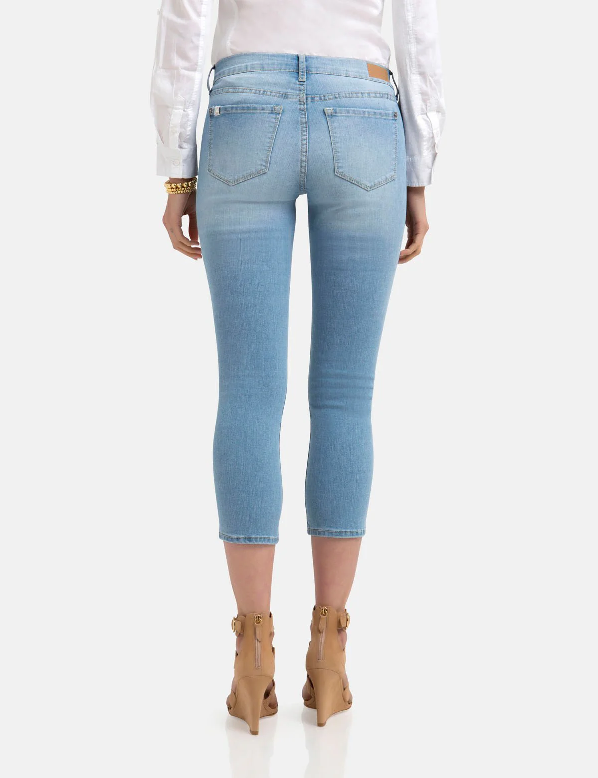 STRETCH FLORAL SKINNY FIT CROP JEANS