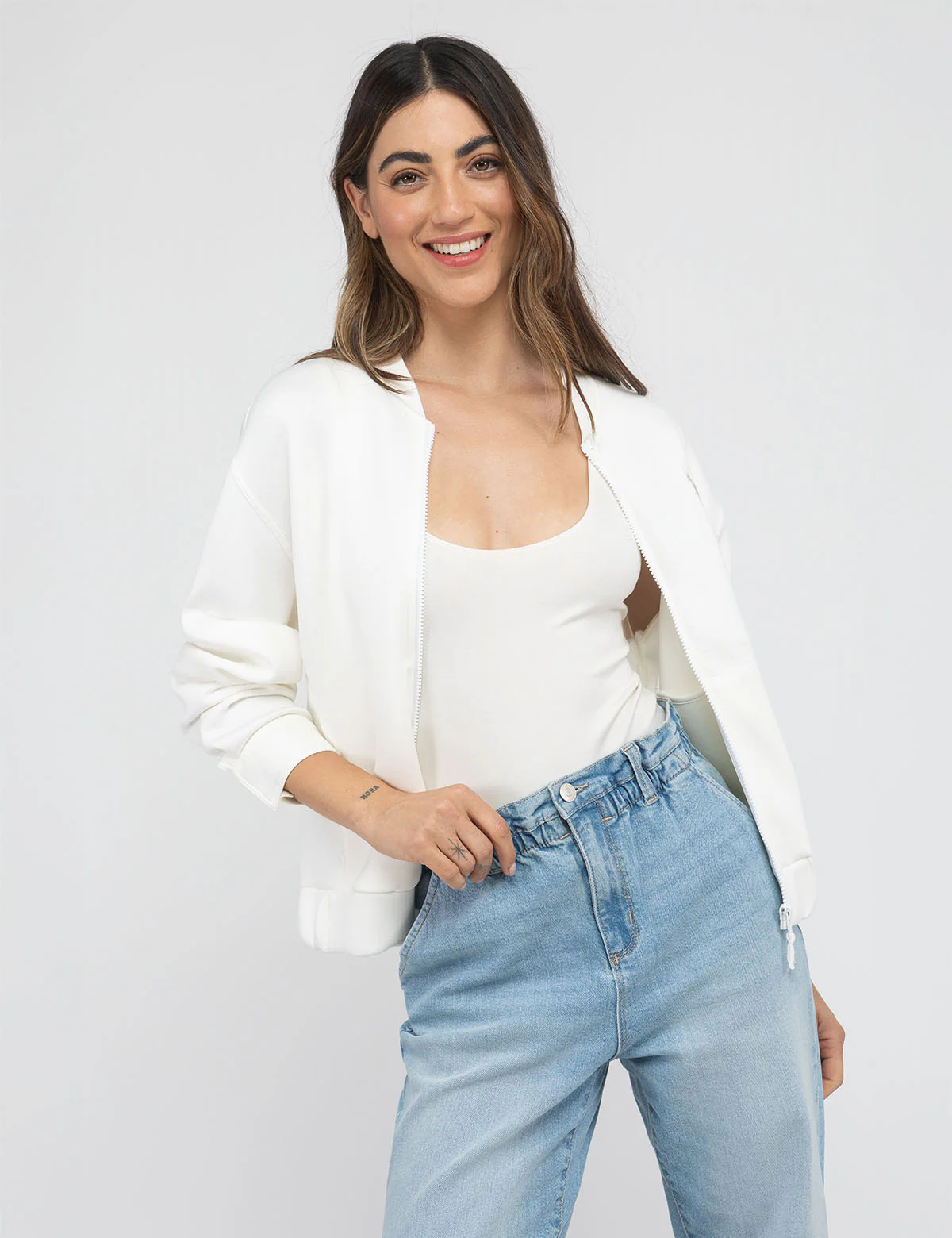 HIGH RISE PAPERBAG CROPPED JEANS
