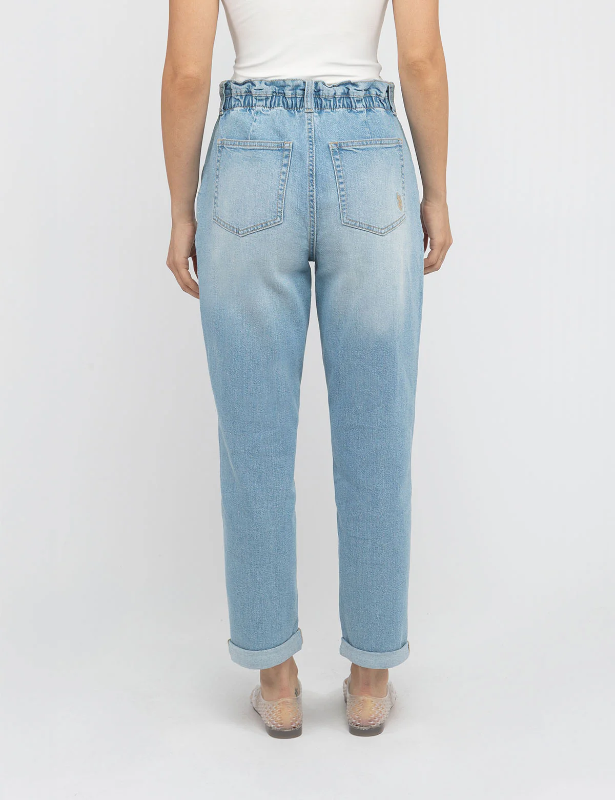 HIGH RISE PAPERBAG CROPPED JEANS