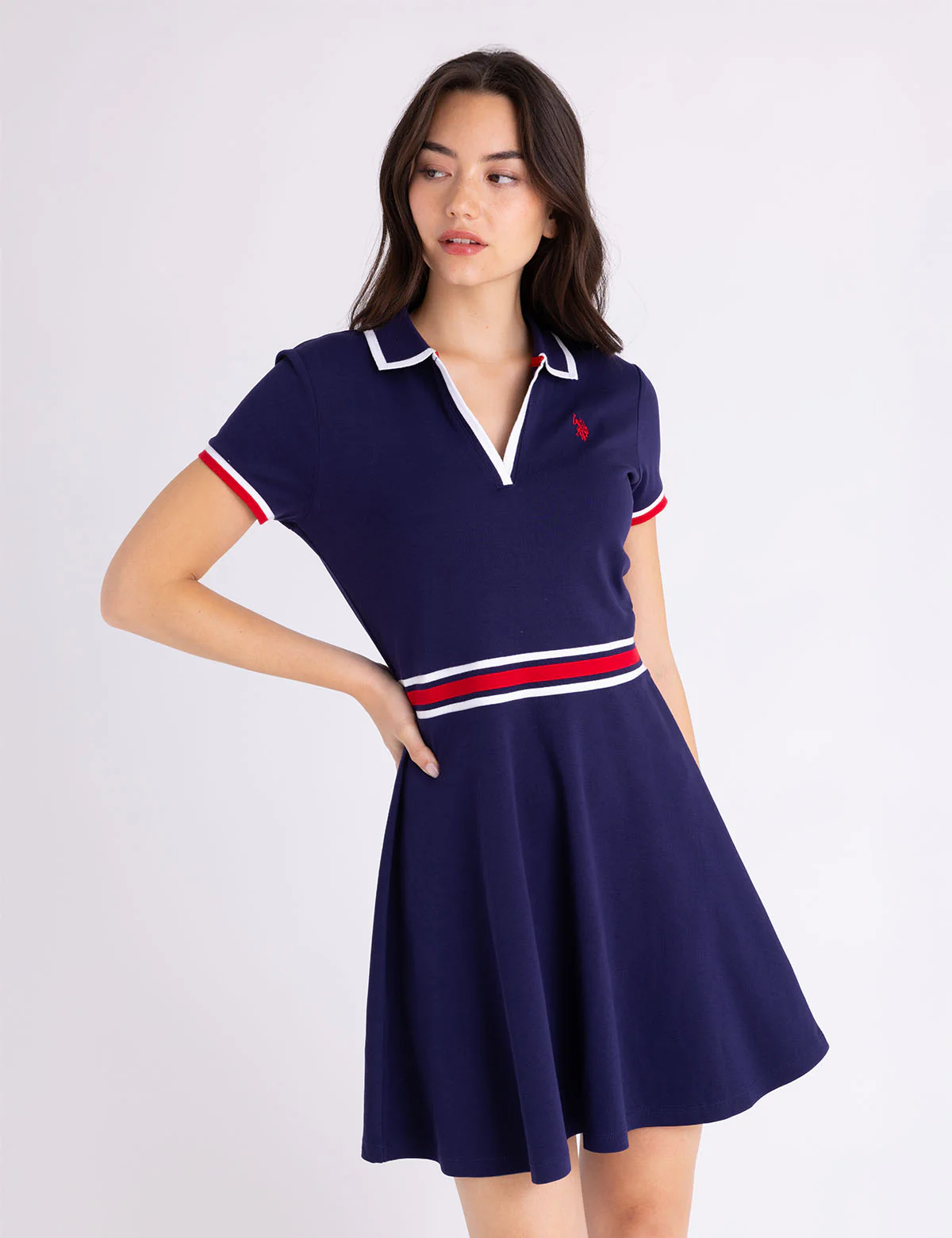 6092-waist-stripe-tipped-polo-dress-1.webp WAIST STRIPE TIPPED POLO DRESS