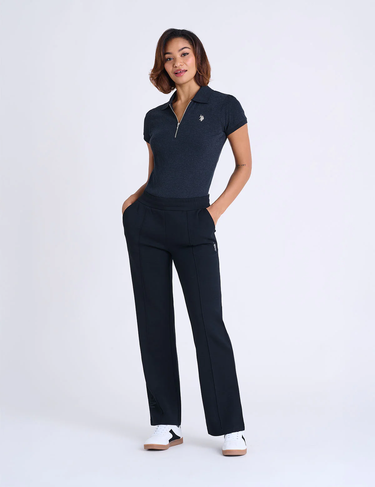 727-half-zip-puff-sleeve-heather-polo-shirt-8.webp HALF ZIP PUFF SLEEVE HEATHER POLO SHIRT
