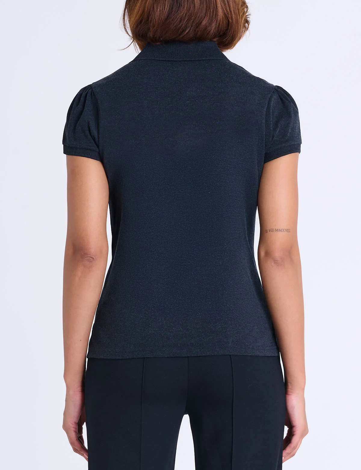 727-half-zip-puff-sleeve-heather-polo-shirt-9.webp HALF ZIP PUFF SLEEVE HEATHER POLO SHIRT