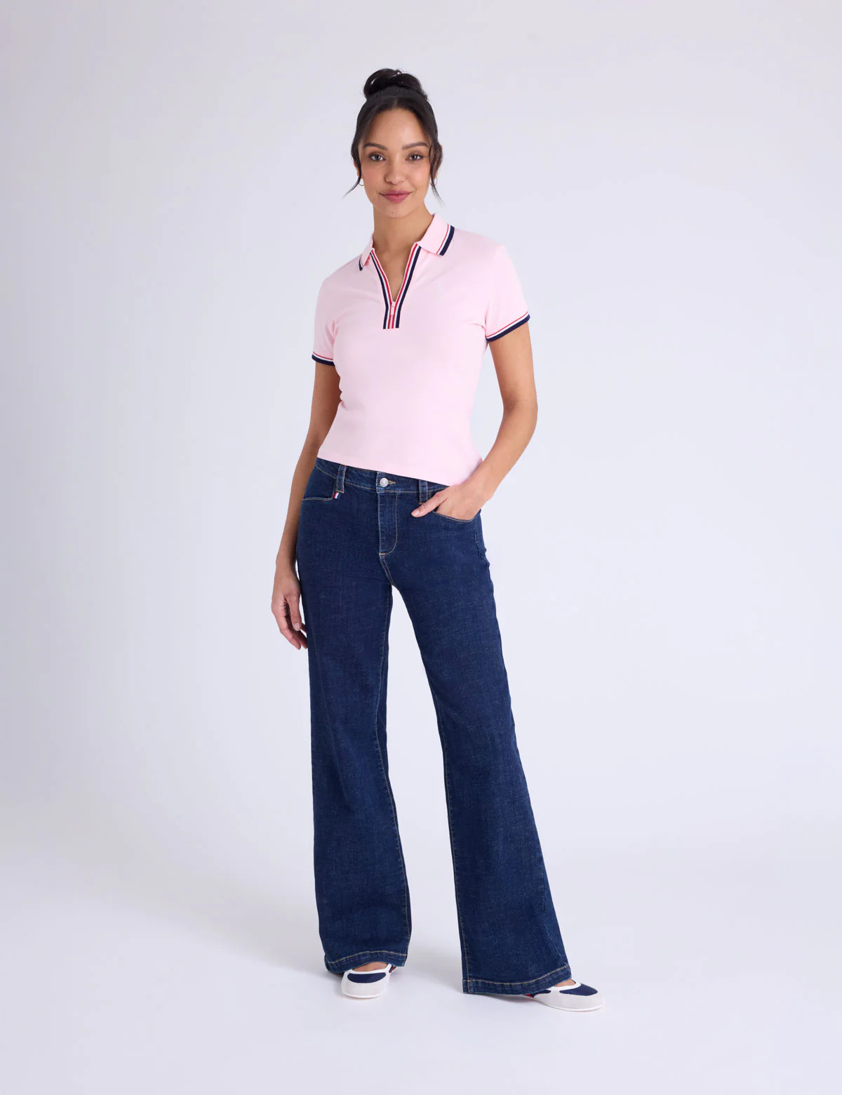 SIGNATURE STRIPE ZIP PLACKET POLO SHIRT