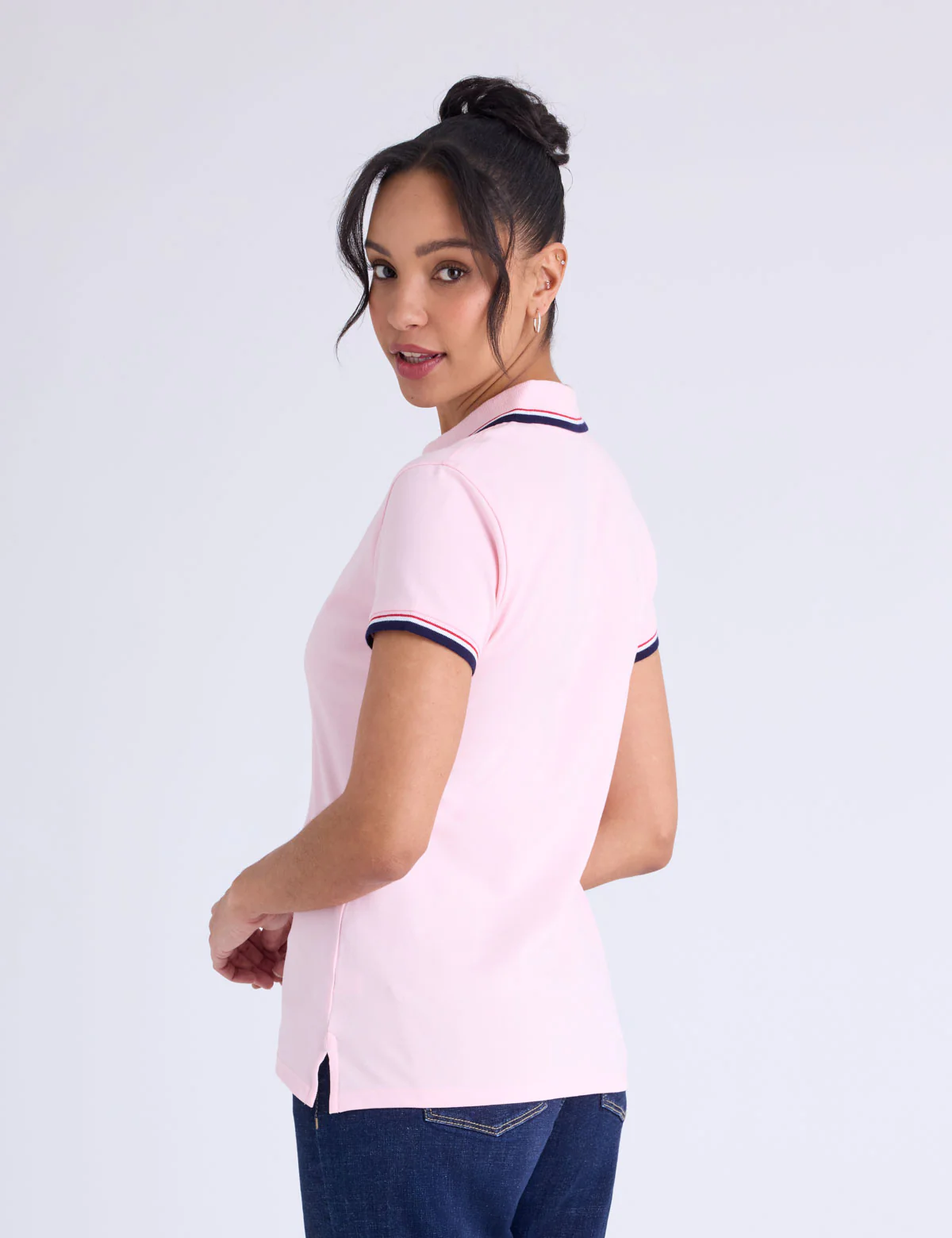 SIGNATURE STRIPE ZIP PLACKET POLO SHIRT