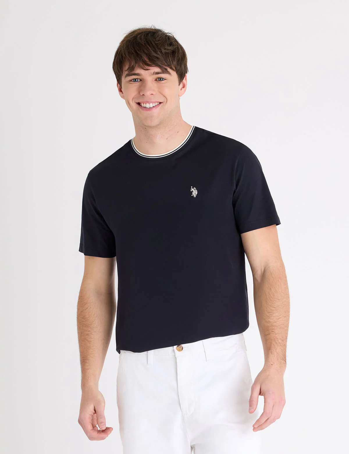 TIPPED CREW NECK COLLAR T-SHIRT