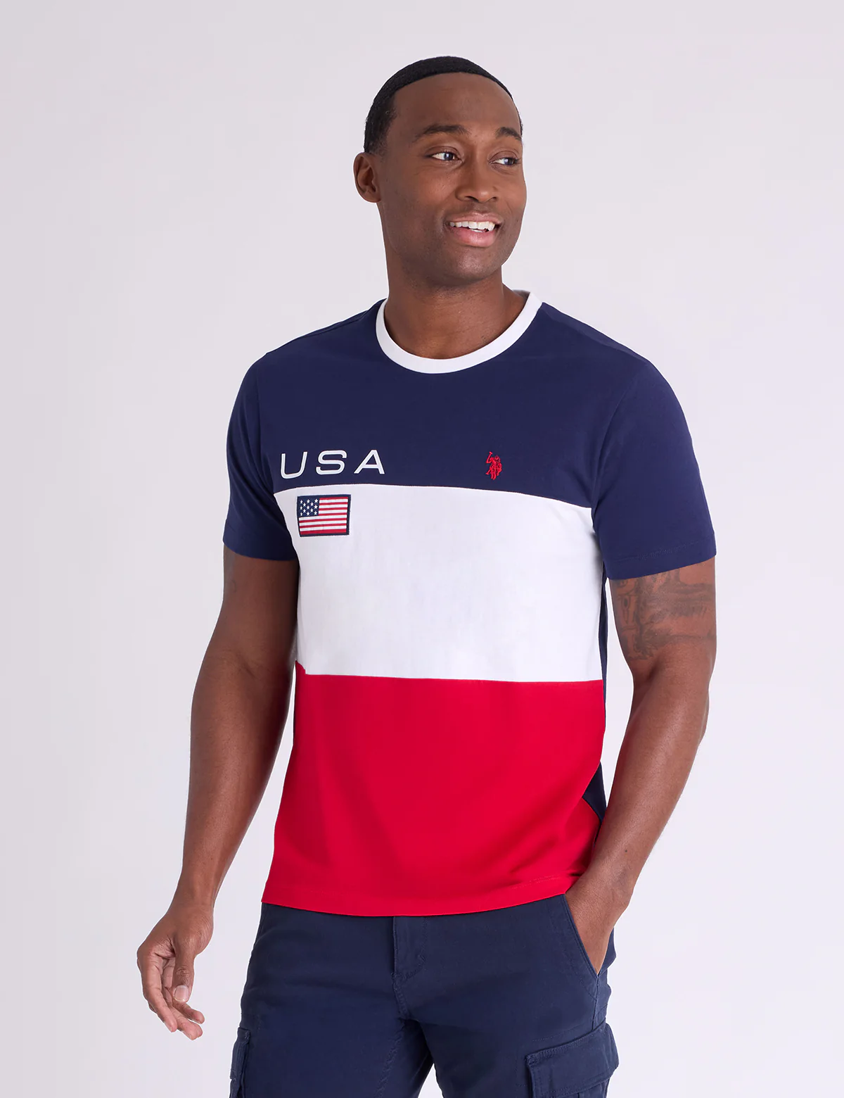 USA COLORBLOCK AMERICANA JERSEY T-SHIRT