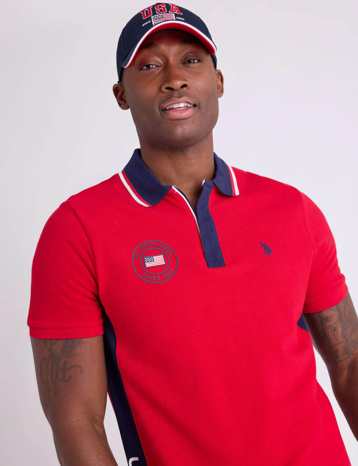 890-usa-vertical-patch-pique-polo-shirt-with-zip-placket-3.webp USA VERTICAL PATCH PIQUE POLO SHIRT WITH ZIP PLACKET