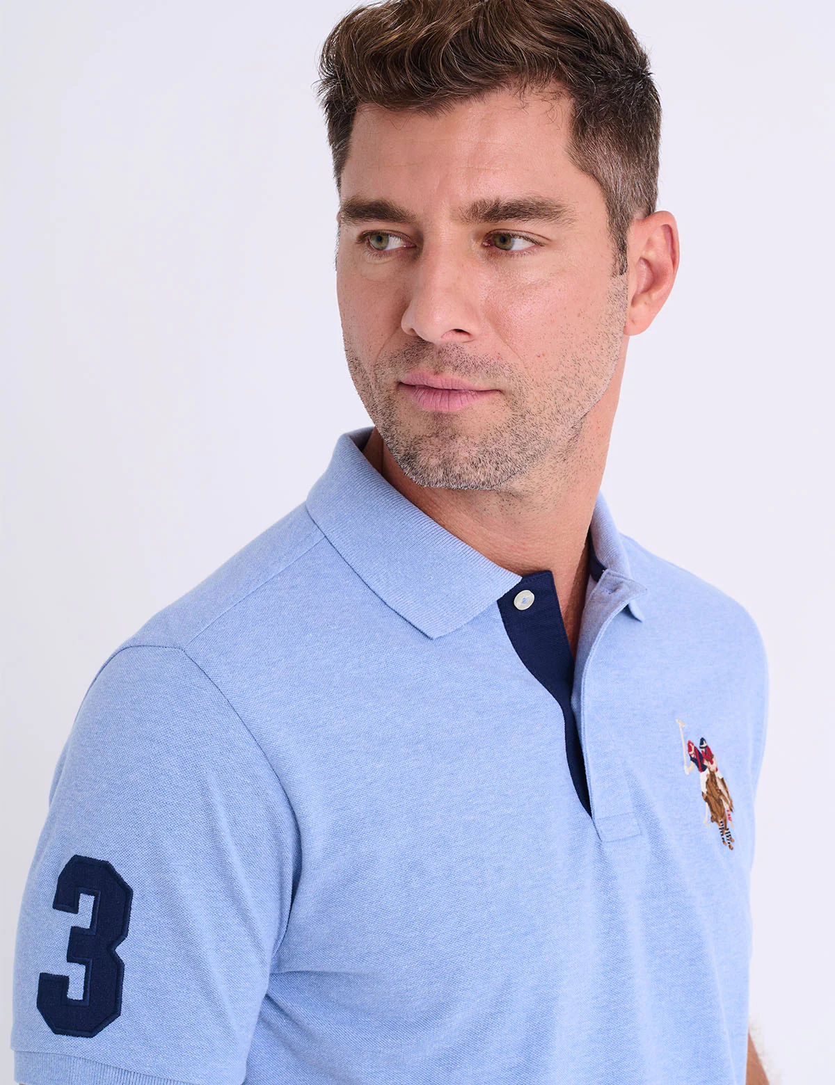 MULTI COLOR BIG LOGO SOLID POLO SHIRT