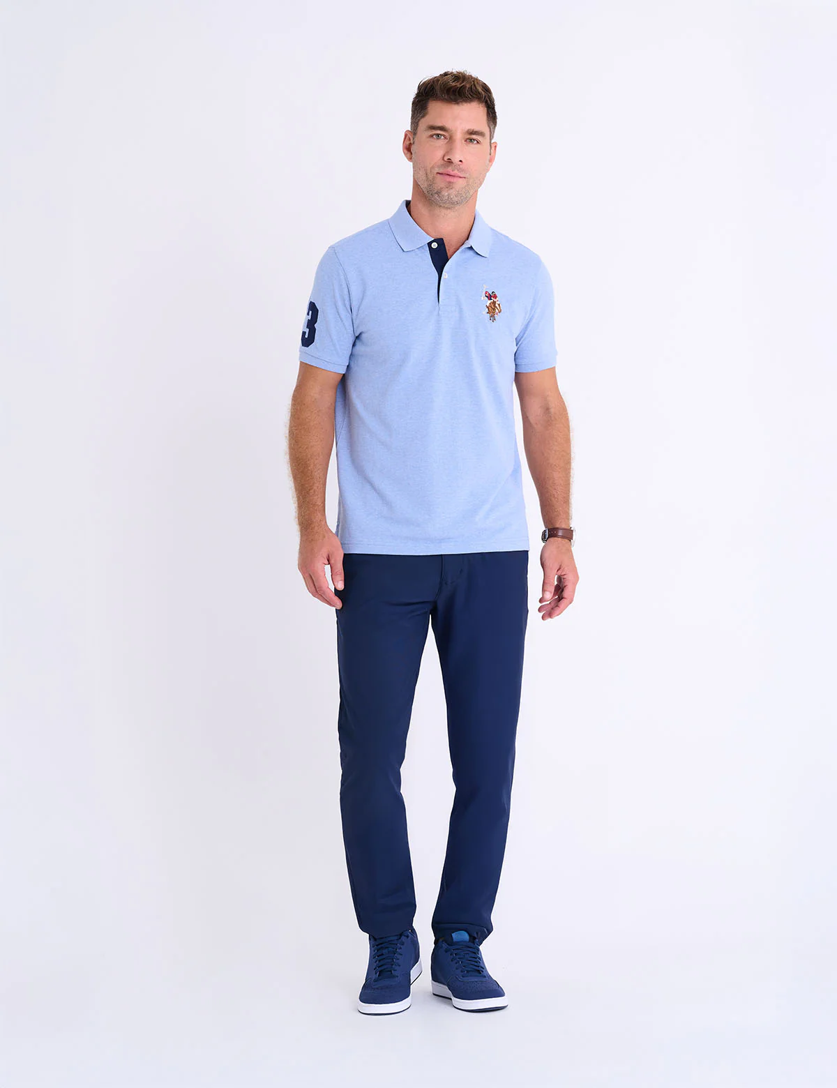 MULTI COLOR BIG LOGO SOLID POLO SHIRT