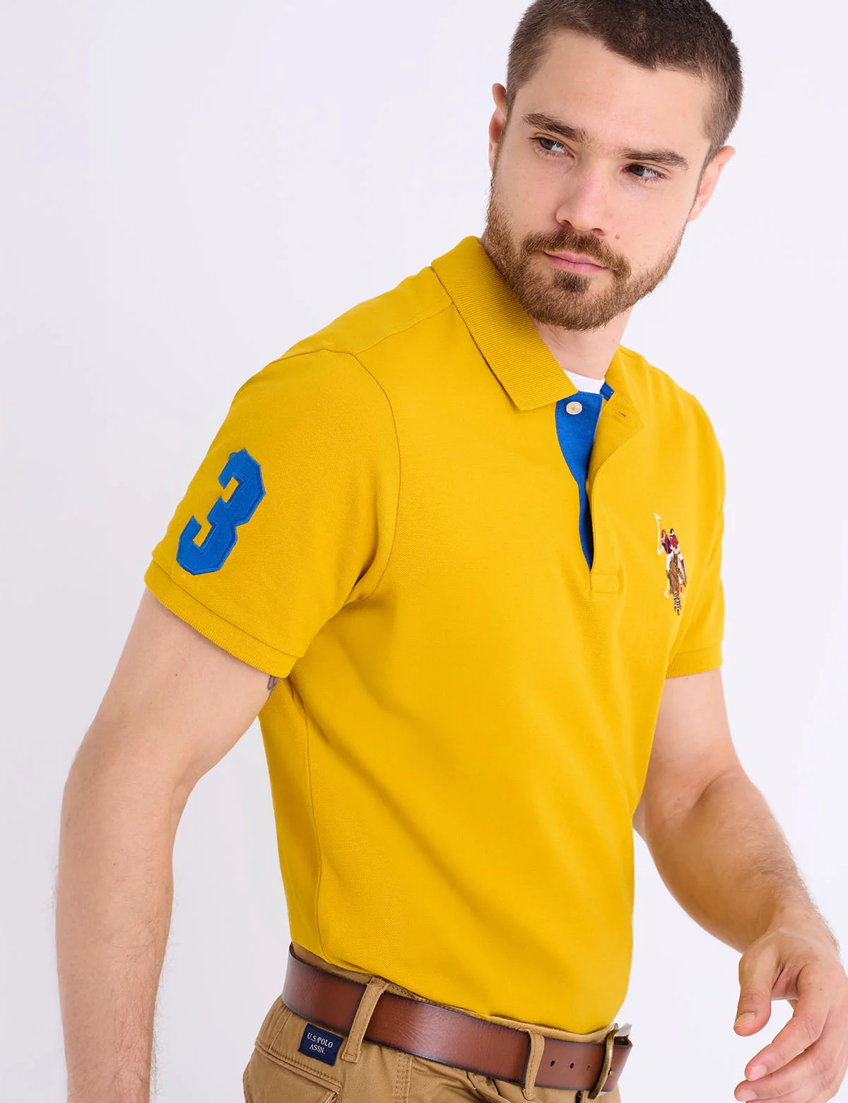 MULTI COLOR BIG LOGO SOLID POLO SHIRT