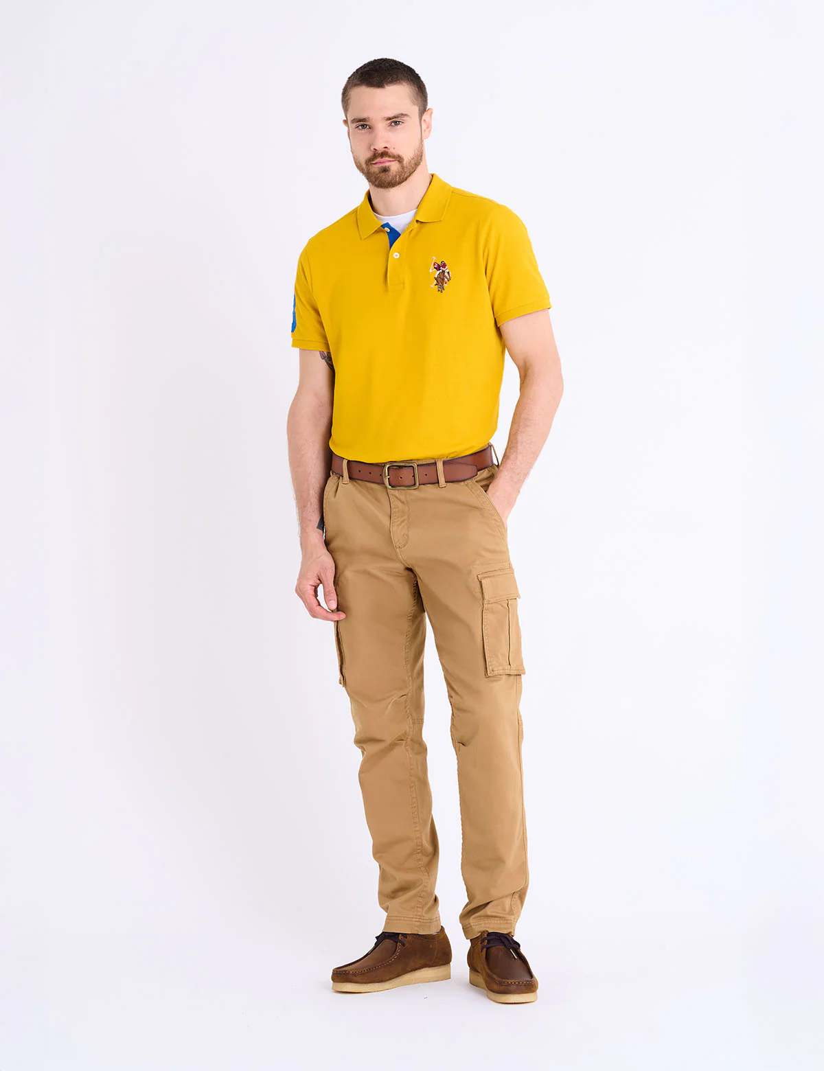 MULTI COLOR BIG LOGO SOLID POLO SHIRT