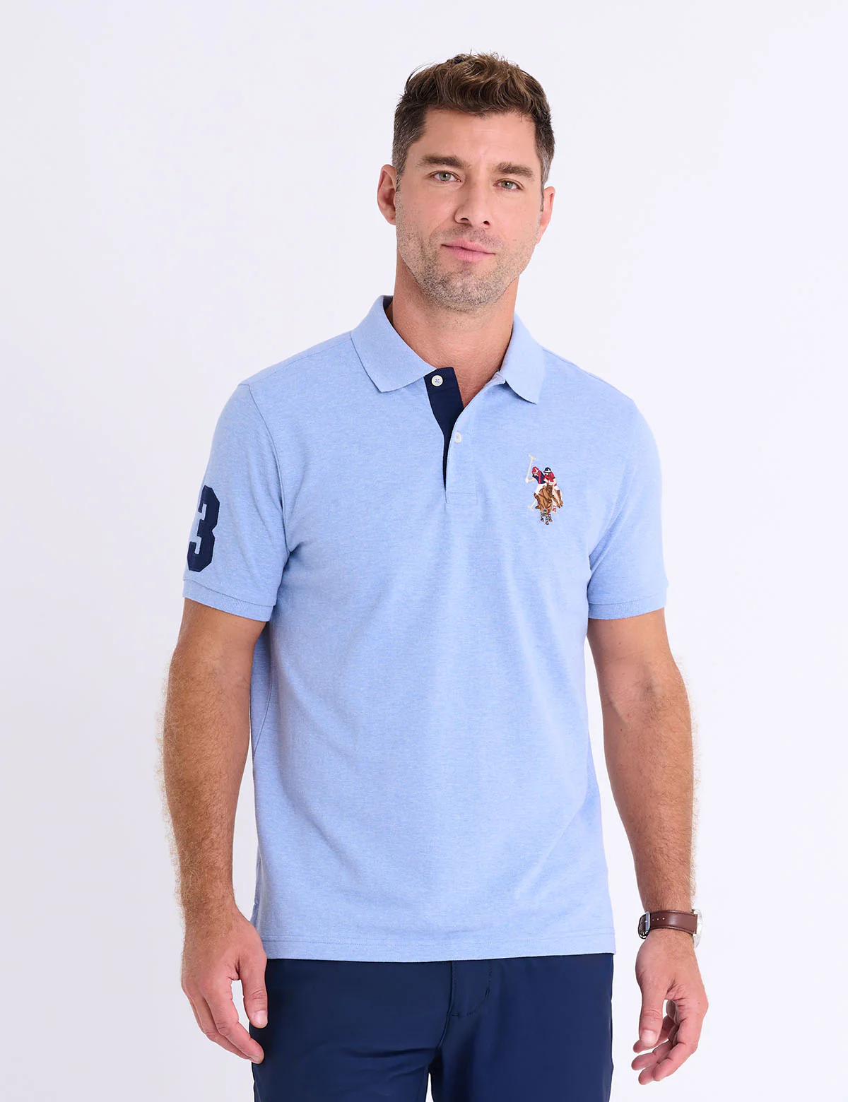 MULTI COLOR BIG LOGO SOLID POLO SHIRT