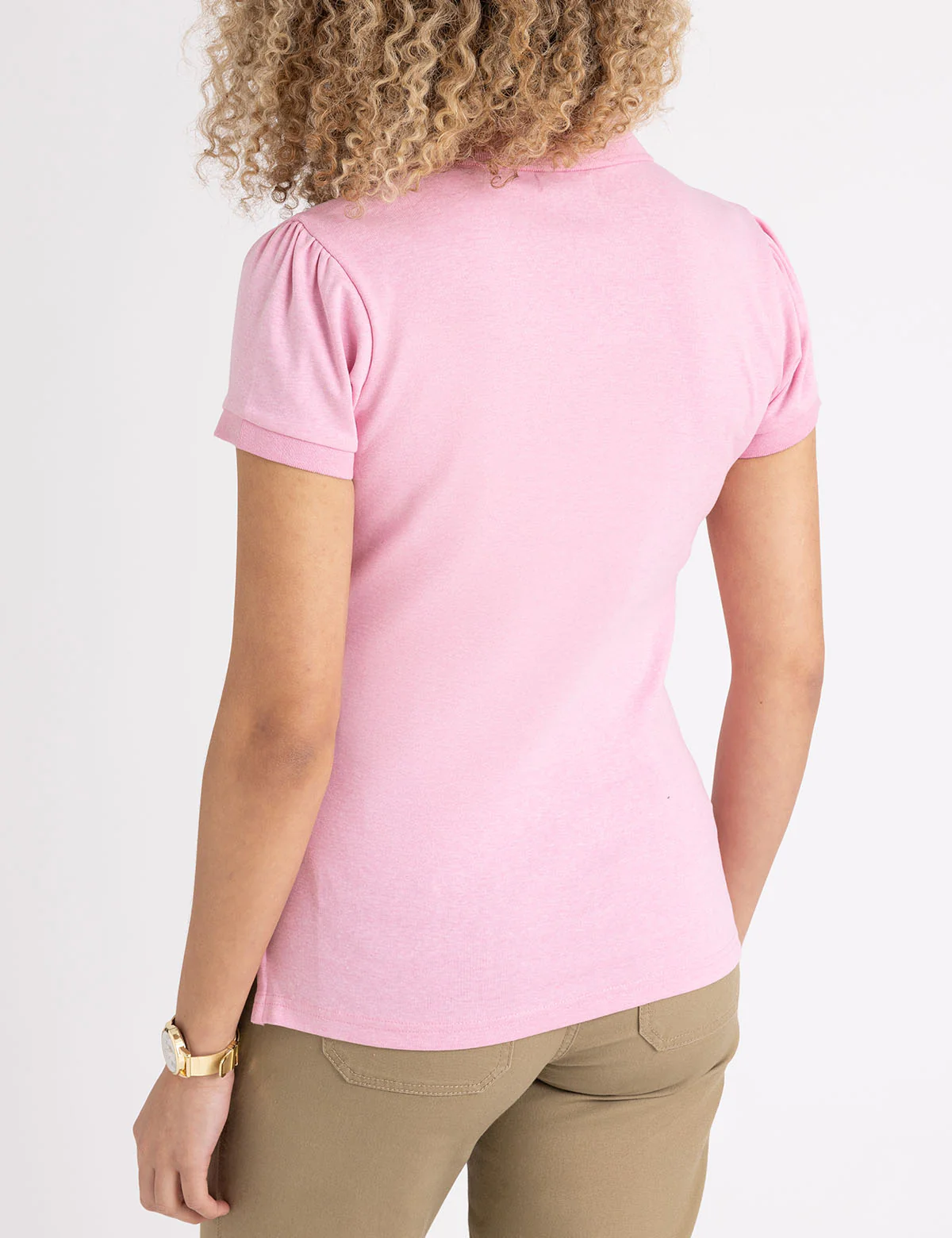9371-half-zip-puff-sleeve-heather-polo-shirt-10.webp HALF ZIP PUFF SLEEVE HEATHER POLO SHIRT