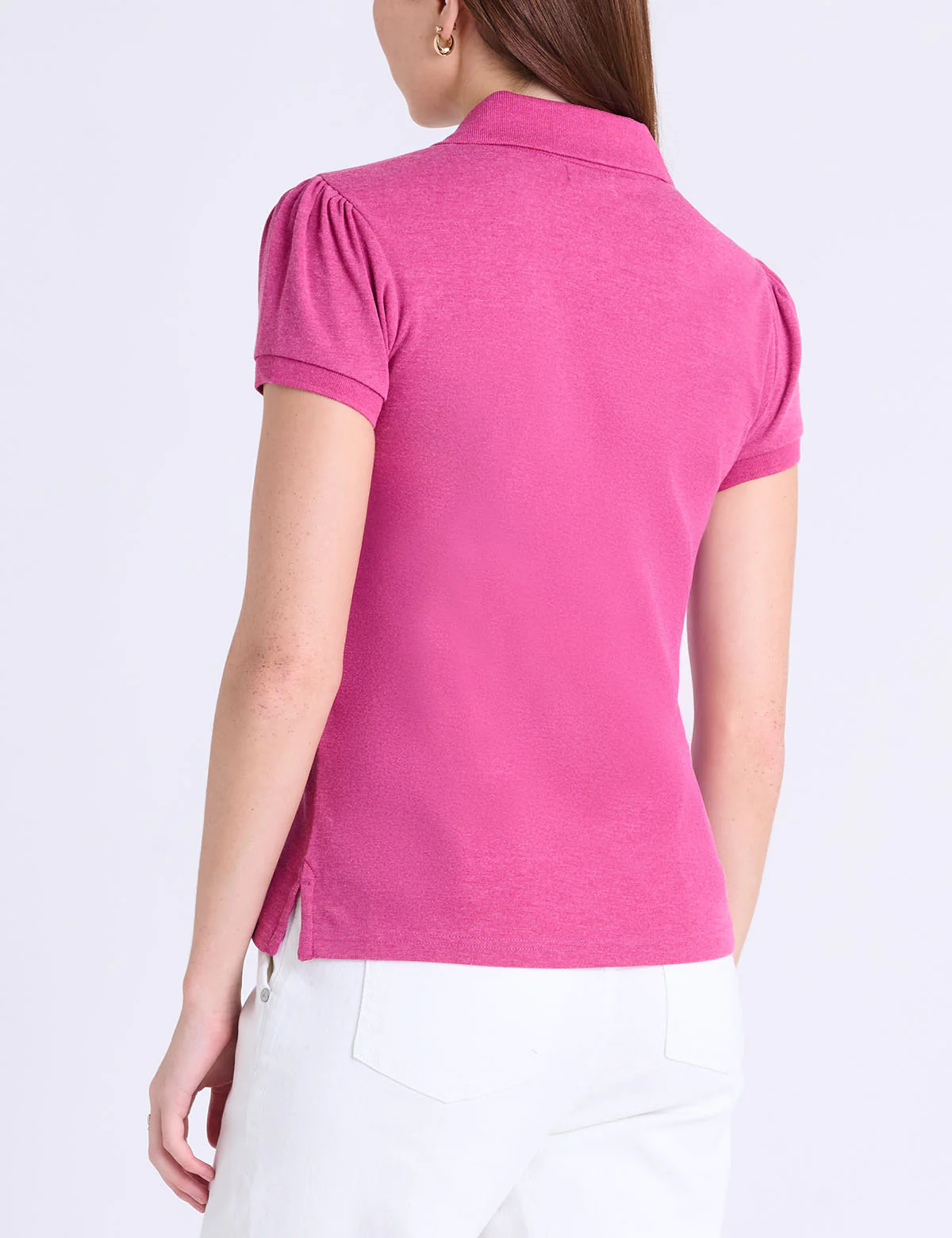 9504-half-zip-puff-sleeve-heather-polo-shirt-8.webp HALF ZIP PUFF SLEEVE HEATHER POLO SHIRT