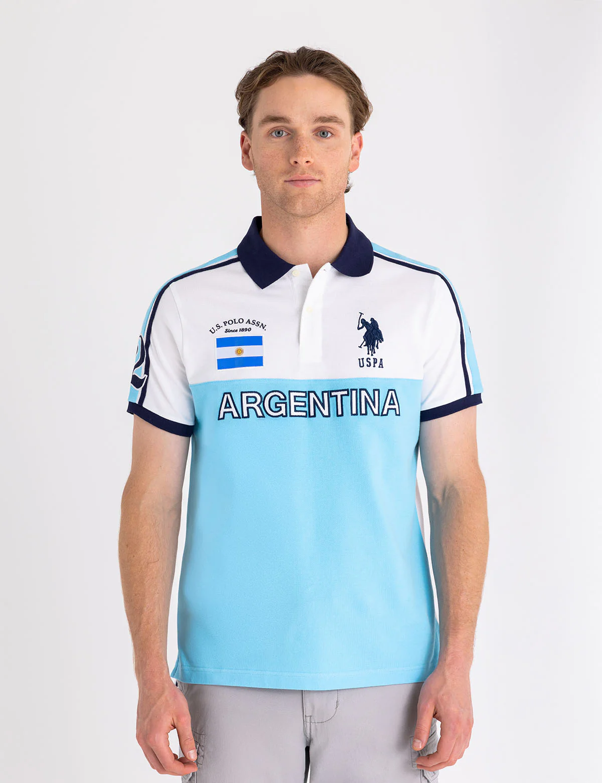 9517-argentina-color-block-pique-polo-shirt-2.webp ARGENTINA COLOR BLOCK PIQUE POLO SHIRT